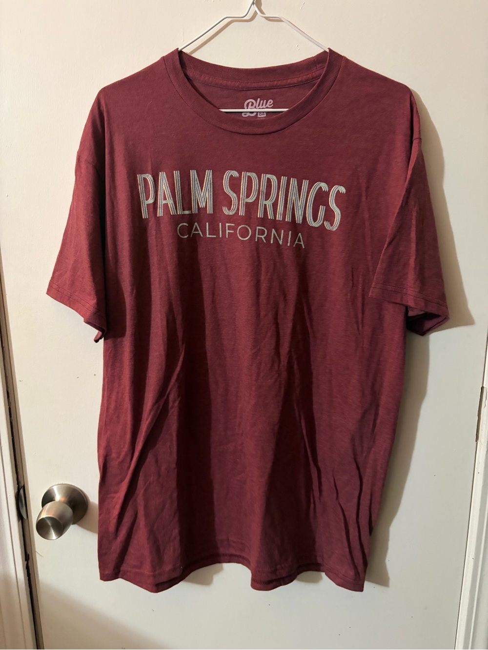 NWOT Men’s Blue 84 Large Palm Springs California Graphic Tee Burgundy Tote16